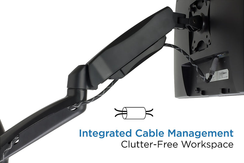 Mount-It! Dual Arm Monitor Wall Mount for 19" to 27" Displays, Black (MI-766)