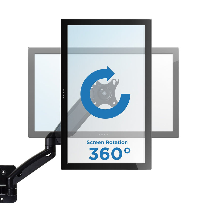 Mount-It! Dual Arm Monitor Wall Mount for 19" to 27" Displays, Black (MI-766)