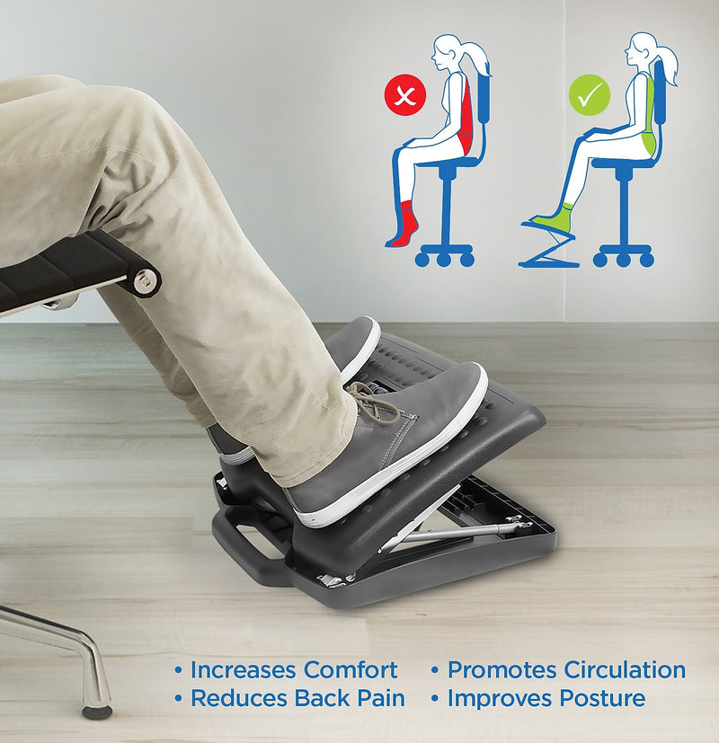 Mount-It! Tilt Adjustable Footrest, Black (MI-7808)
