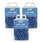 JAM Paper Small Paper Clips, Baby Blue, 3 Packs of 100 (221819033B)