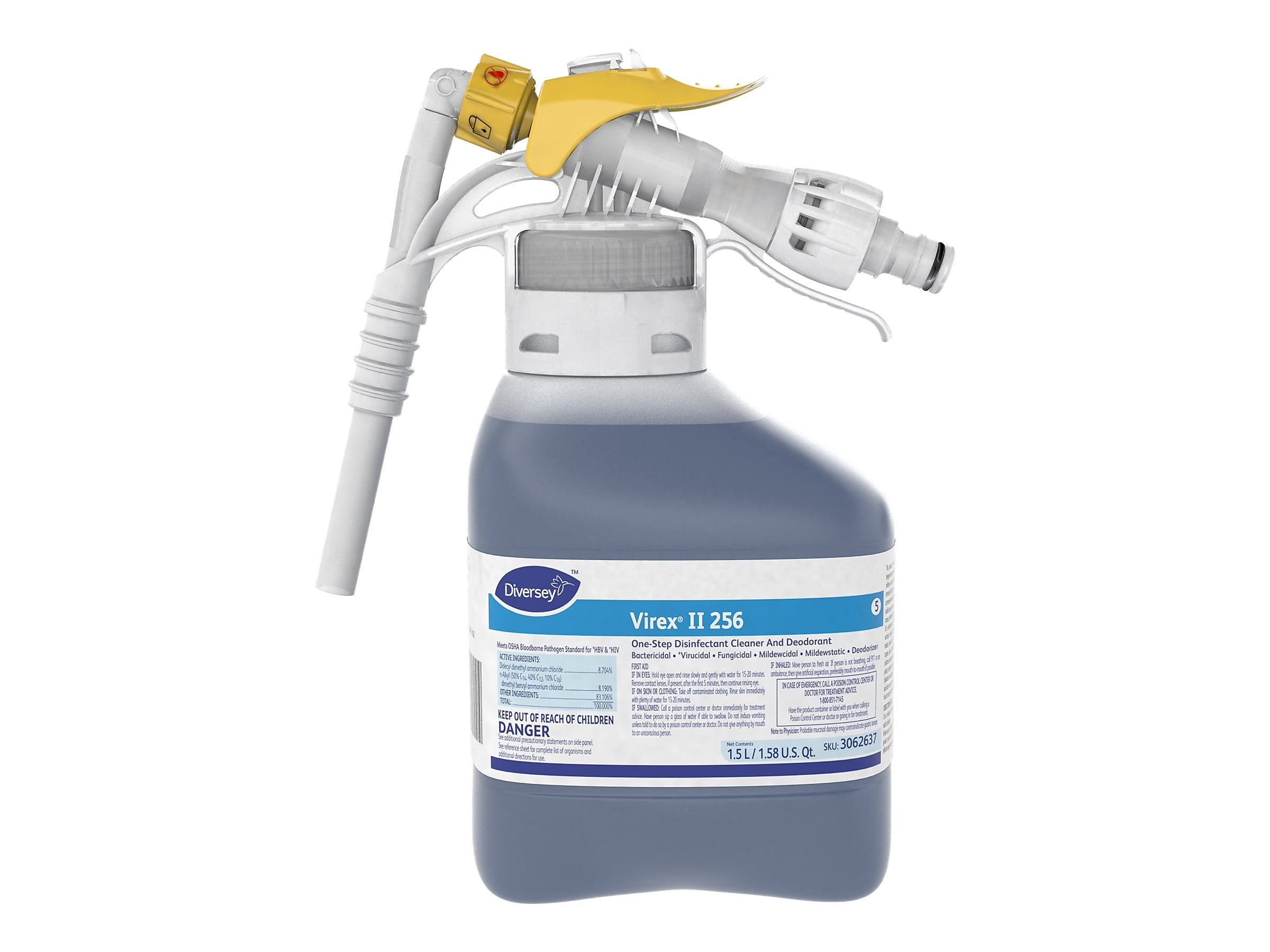 Virex II 256 Disinfectant for Diversey RTD, Minty, 1.5 L / 1.58 U.S. Qt., 2/Carton