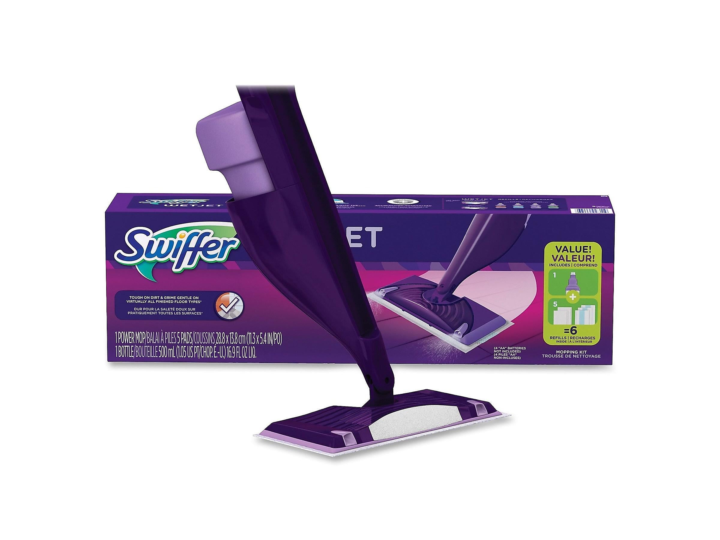 Swiffer WetJet Spray Mop Kit, Purple/White, 2/Carton (PGC92811CT)