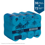 Compact Recycled Coreless Toilet Paper, 2-Ply, White, 1000 Sheets/Roll, 36 Rolls/Carton (19375)