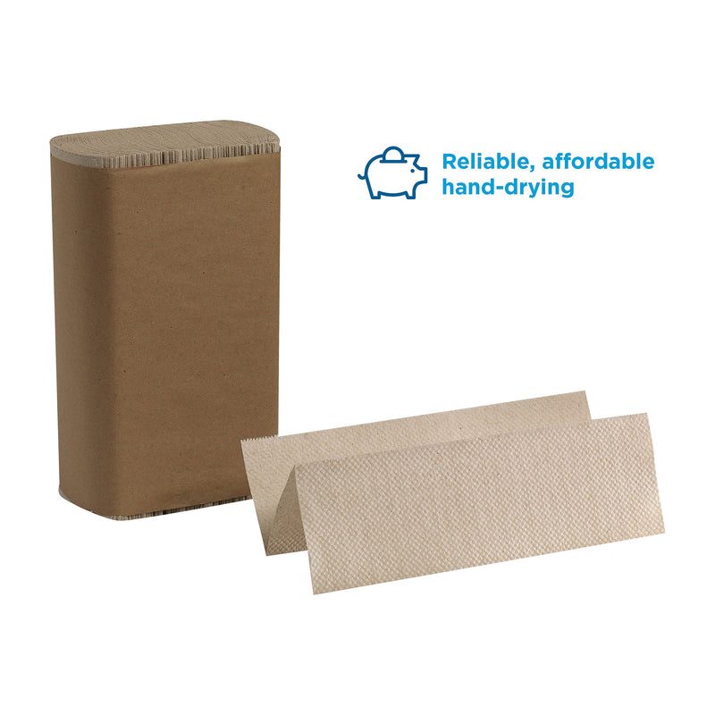 Pacific Blue Basic Recycled Multifold Paper Towel, 1-Ply, Brown, 250 Sheets/Pack, 16 Packs/Carton (23304)