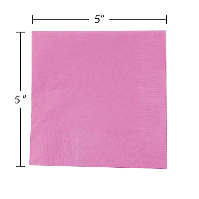 JAM Paper Beverage Napkin, 2-ply, Fuchsia Pink, 50 Napkins/Pack (255621947)