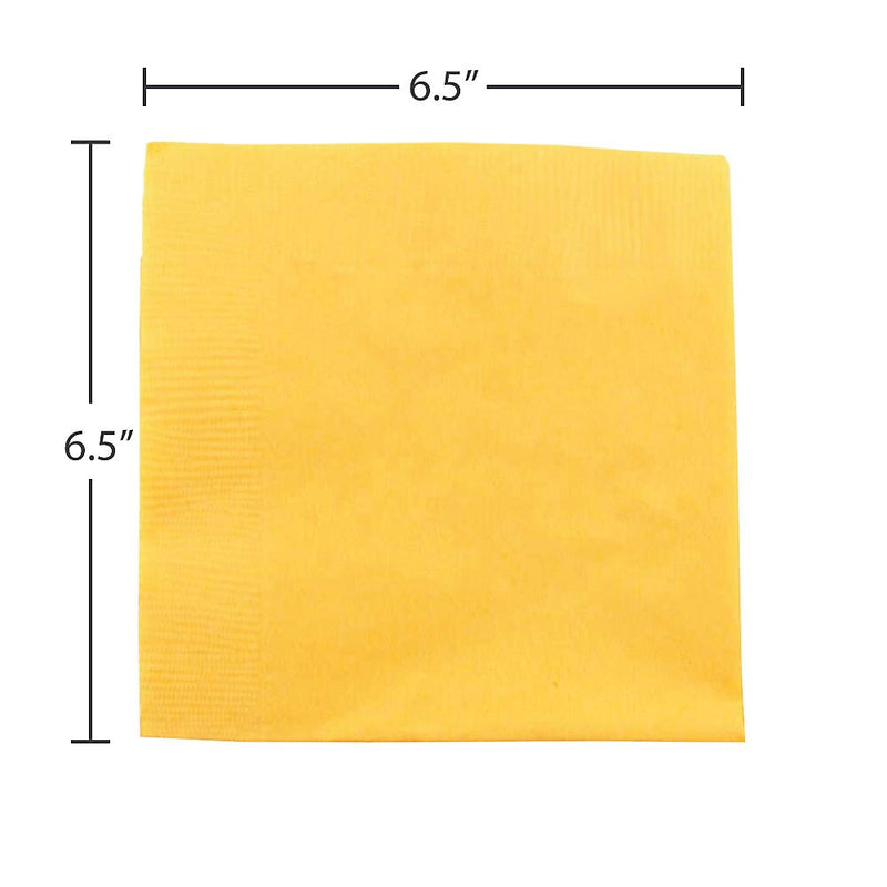 JAM Paper Lunch Napkin, 2-ply, Yellow, 50 Napkins/Pack (255621945)