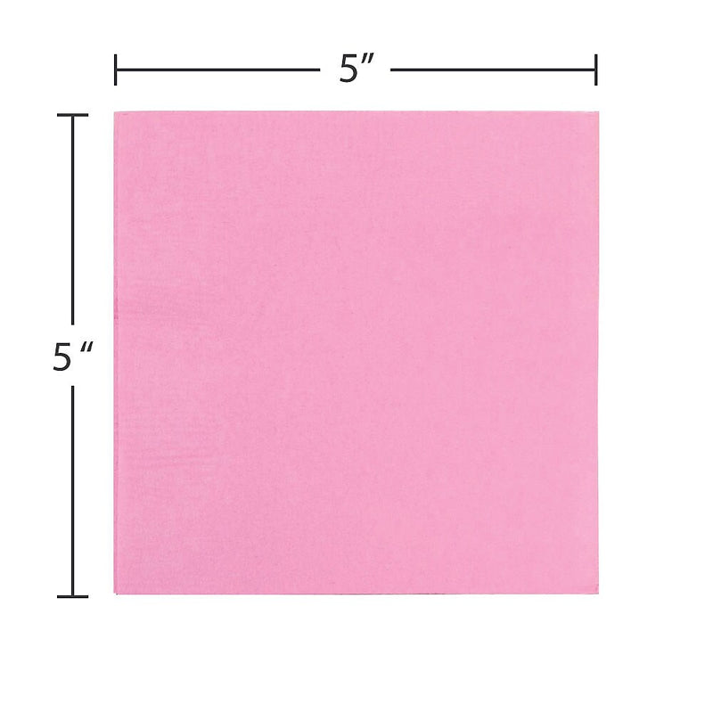 JAM Paper Beverage Napkin, 2-ply, Baby Pink, 50 Napkins/Pack (5255620713)