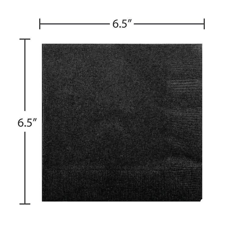 JAM Paper Lunch Napkin, 2-ply, Black, 50 Napkins/Pack (6255620716)