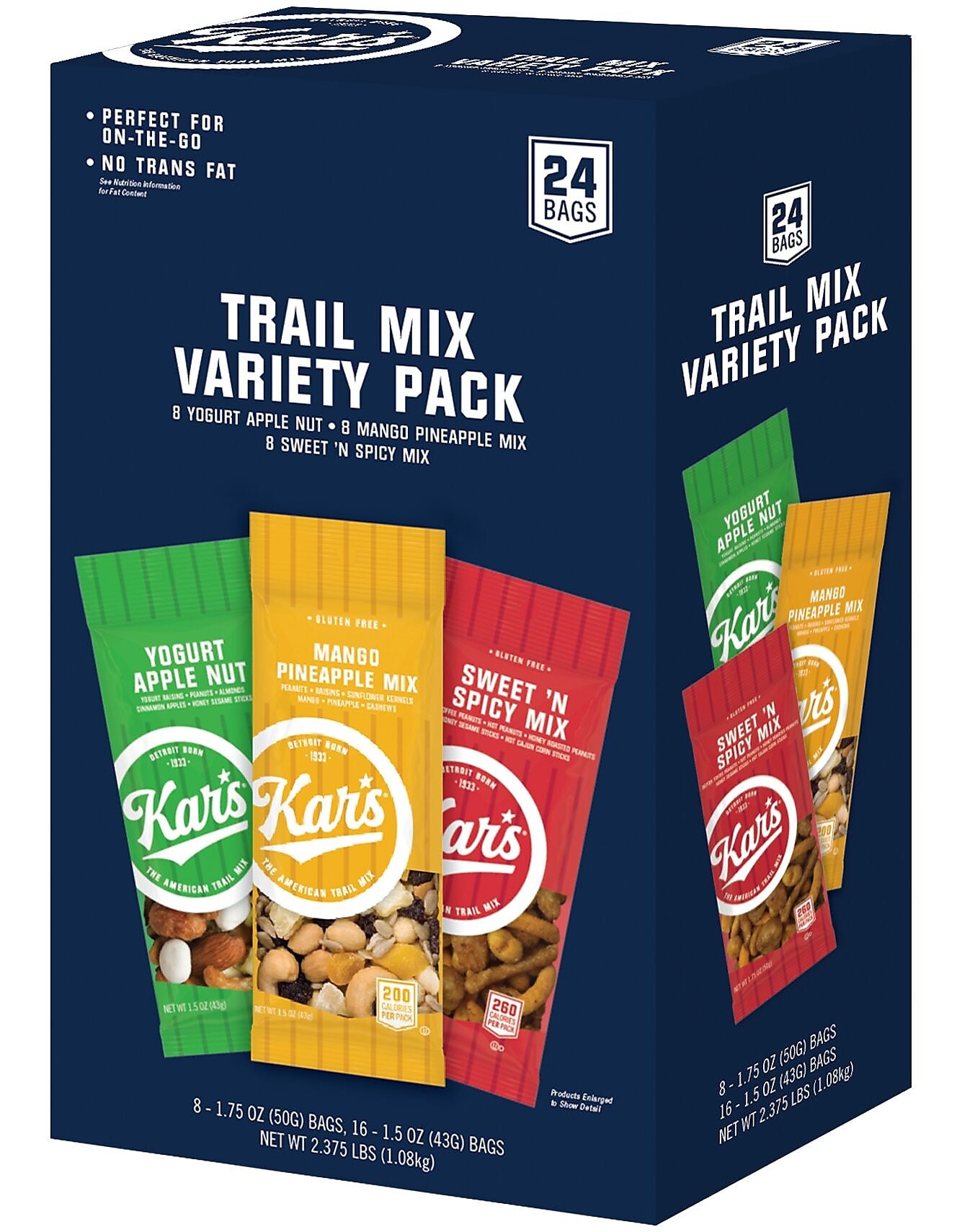 Kar's Variety Trail Mix, 1.75 oz., 24 Bags/Pack (KAR08361)