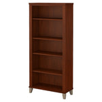 Bush Furniture Somerset 65" 5-Shelf Bookcase with Adjustable Shelves, Hansen Cherry Laminate (WC81765)