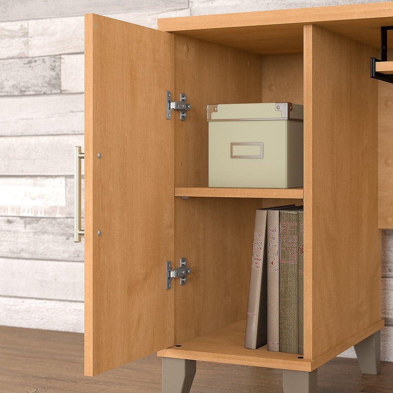 Bush Furniture Somerset 72"W L Shaped Desk with Storage, Maple Cross (WC81410K)