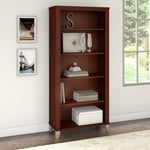 Bush Furniture Somerset 65" 5-Shelf Bookcase with Adjustable Shelves, Hansen Cherry Laminate (WC81765)