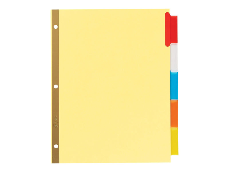 Avery Big Tab Insertable Buff Paper Dividers, 5-Tab, Assorted Colors, 48 Sets/Carton (11109)