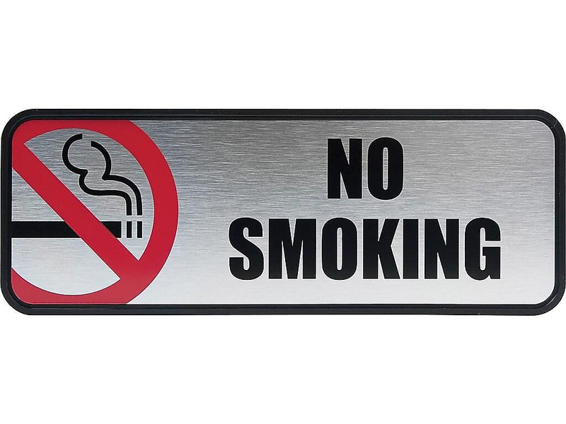 Cosco No Smoking Wall Sign, Silver/Red (098207)