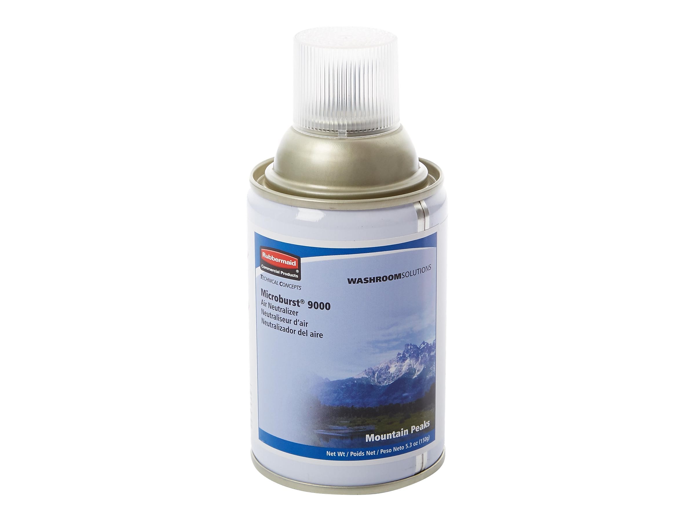 Rubbermaid Microburst 9000 Aerosol Refill, Mountain Peaks, 5.3 Oz., 4/Carton (FG4012461)