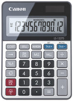 Canon 12-Digit Battery & Solar Desktop Calculator, Silver (LS-122TS)