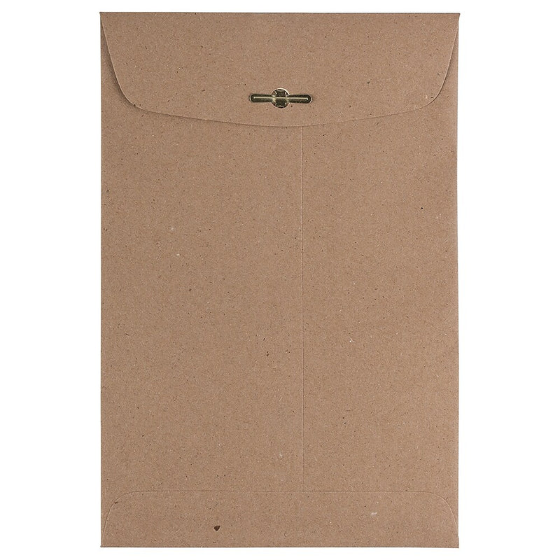 JAM Paper 6" x 9" Open End Catalog Envelopes with Clasp Closure, Brown Kraft Paper Bag, 10/Pack (563120844D)