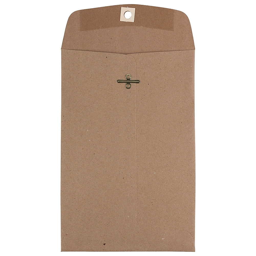 JAM Paper 6" x 9" Open End Catalog Envelopes with Clasp Closure, Brown Kraft Paper Bag, 10/Pack (563120844D)