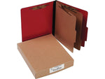 ACCO ColorLife Moisture Resistant Presstex Top Classification Folders, 2 Dividers, 3" Expansion, Letter Size, Red, 10/Pack