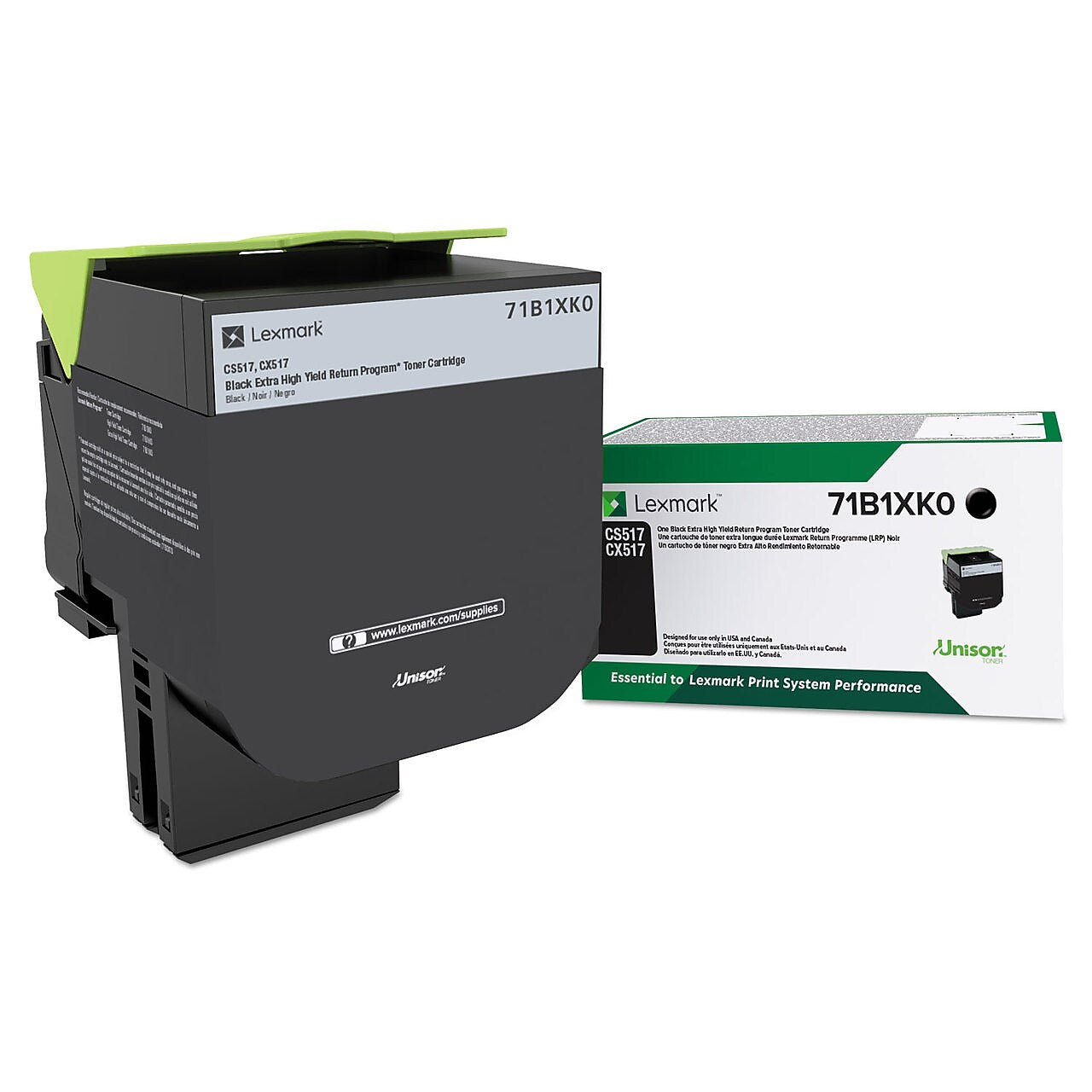 Lexmark Black Extra High Yield Toner Cartridge, Prints Up to 8,000 Pages (71B1XK0)