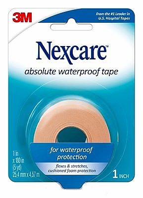 Nexcare Absolute Waterproof & Flexible First Aid Tape, 1" x 5 yds., Tan (731)