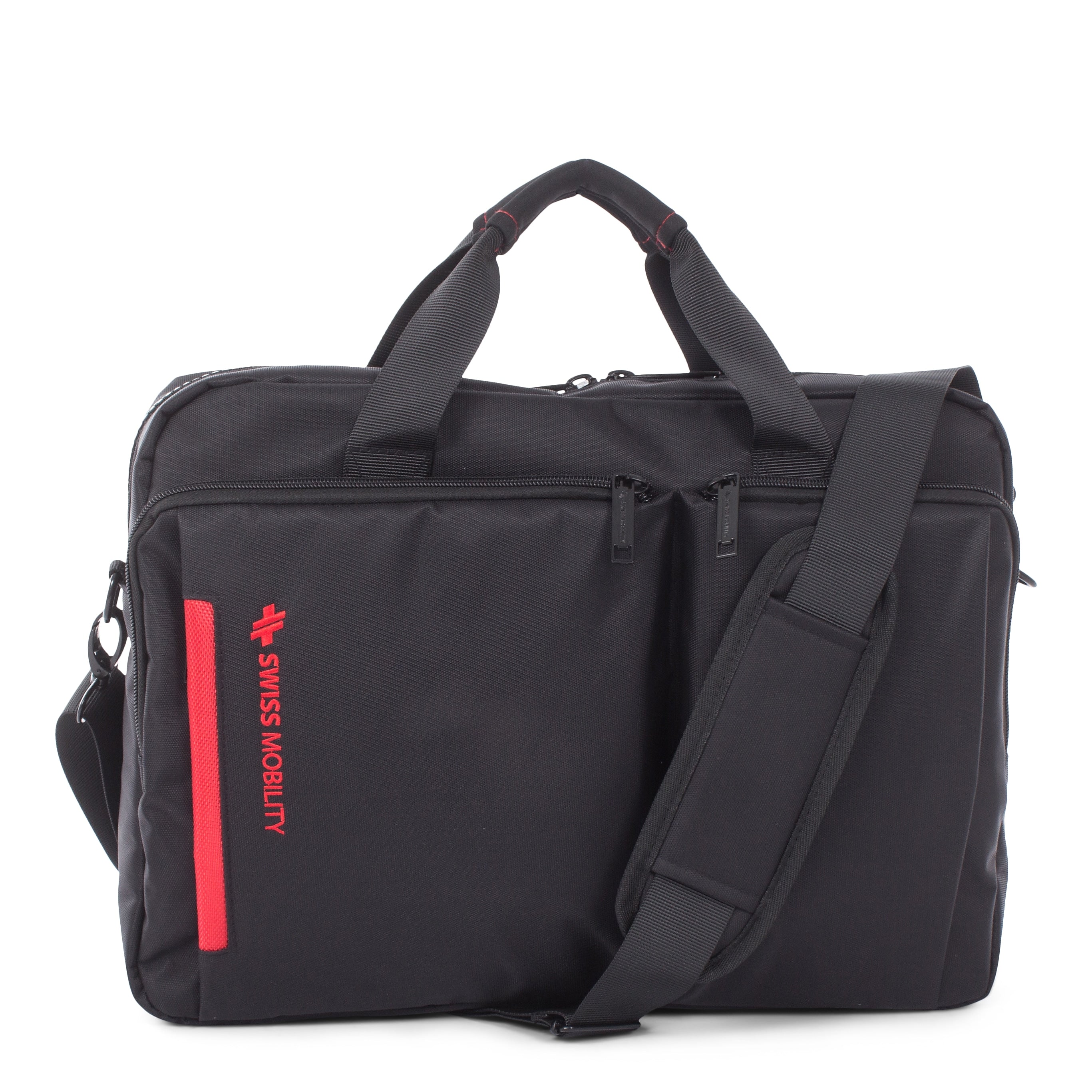 Swiss Mobility Stride Polyester Executive Briefcase, Black (EXB1020SMBK)