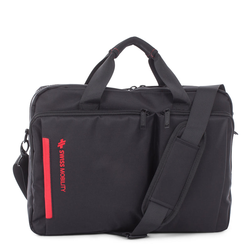 Swiss Mobility Stride Polyester Executive Briefcase, Black (EXB1020SMBK)