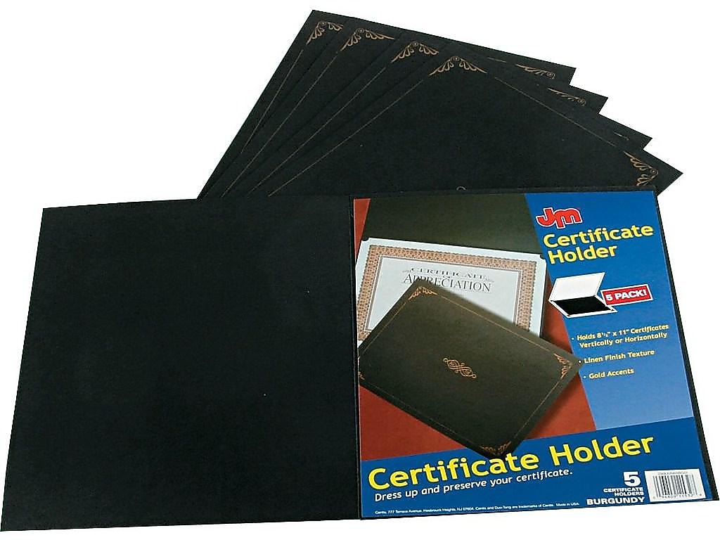 Oxford Certificate Holders, 11.25" x 8.75", Black/Gold, 5/Pack (29900055BGD)