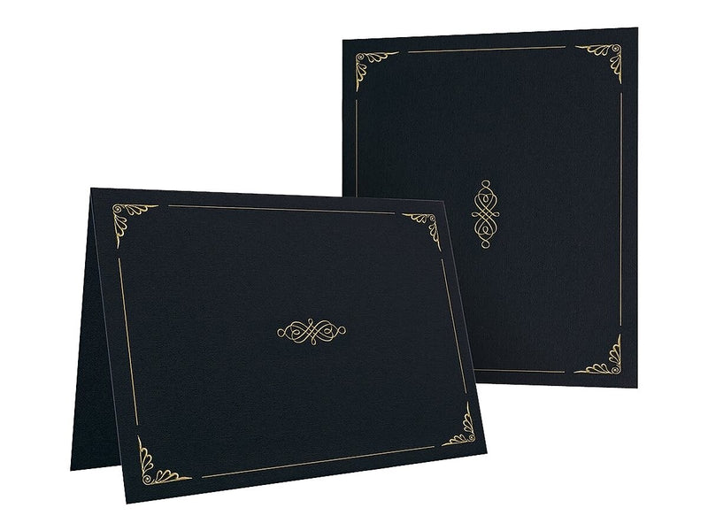 Oxford Certificate Holders, 11.25" x 8.75", Black/Gold, 5/Pack (29900055BGD)