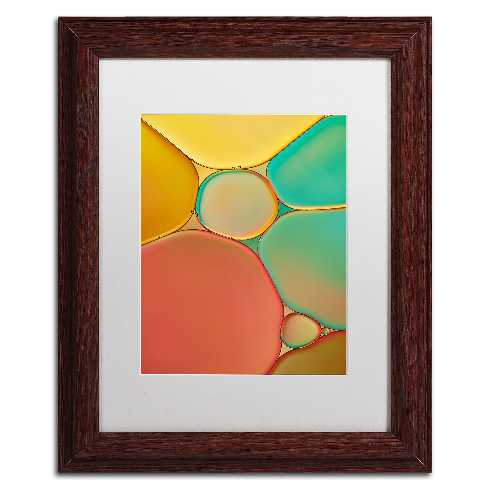 Trademark Fine Art Cora Niele 'Red Yellow and Green Drops' 11" x 14" Matted Framed (190836254385)
