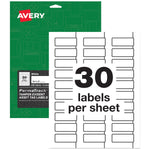 Avery PermaTrack Laser Tamper-Evident Asset Tag Labels, 3/4" x 2", White, 30 Labels/Sheet, 8 Sheets/Pack (60530)