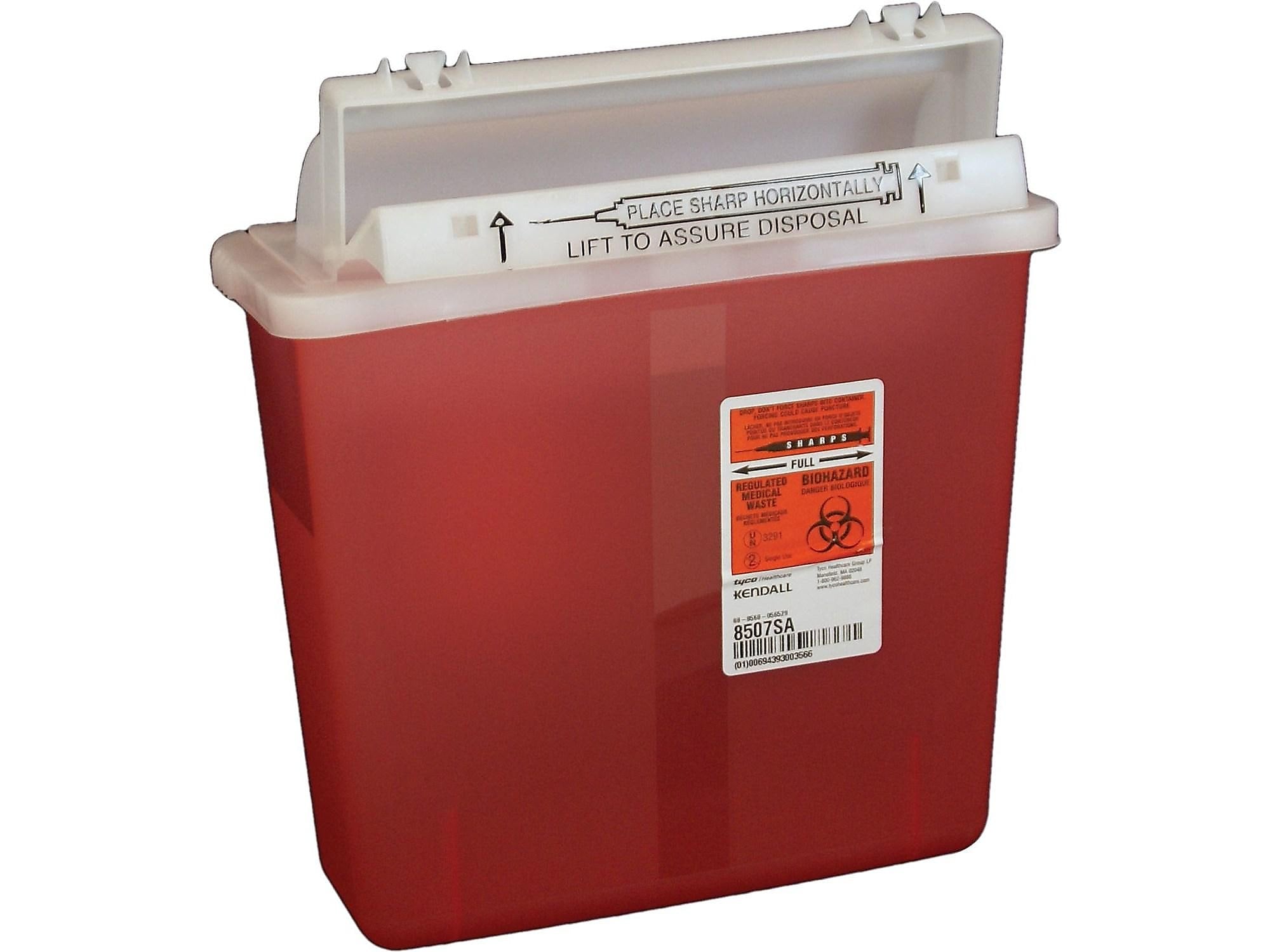 Covidien SharpStar 1.25 Gal. Sharps Containers, Transparent Red, 5/Box (K5SS1007SA)
