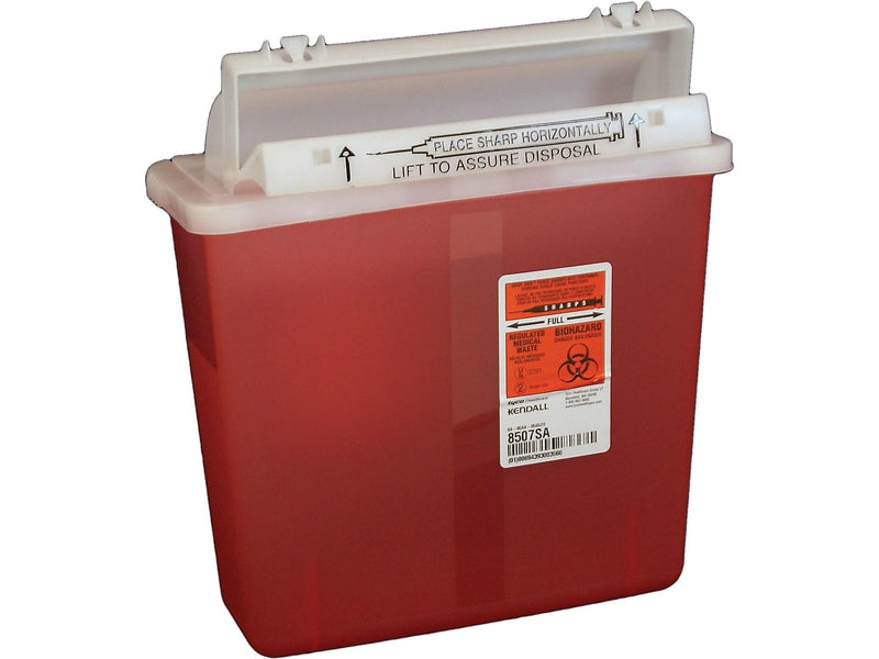 Covidien SharpStar 1.25 Gal. Sharps Containers, Transparent Red, 5/Box (K5SS1007SA)