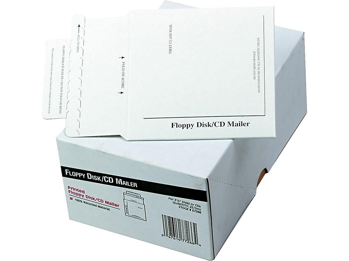 5" x 5.13" Peel & Seal Flat Mailer, CD/DVD, 25/Box (QUAE7266)
