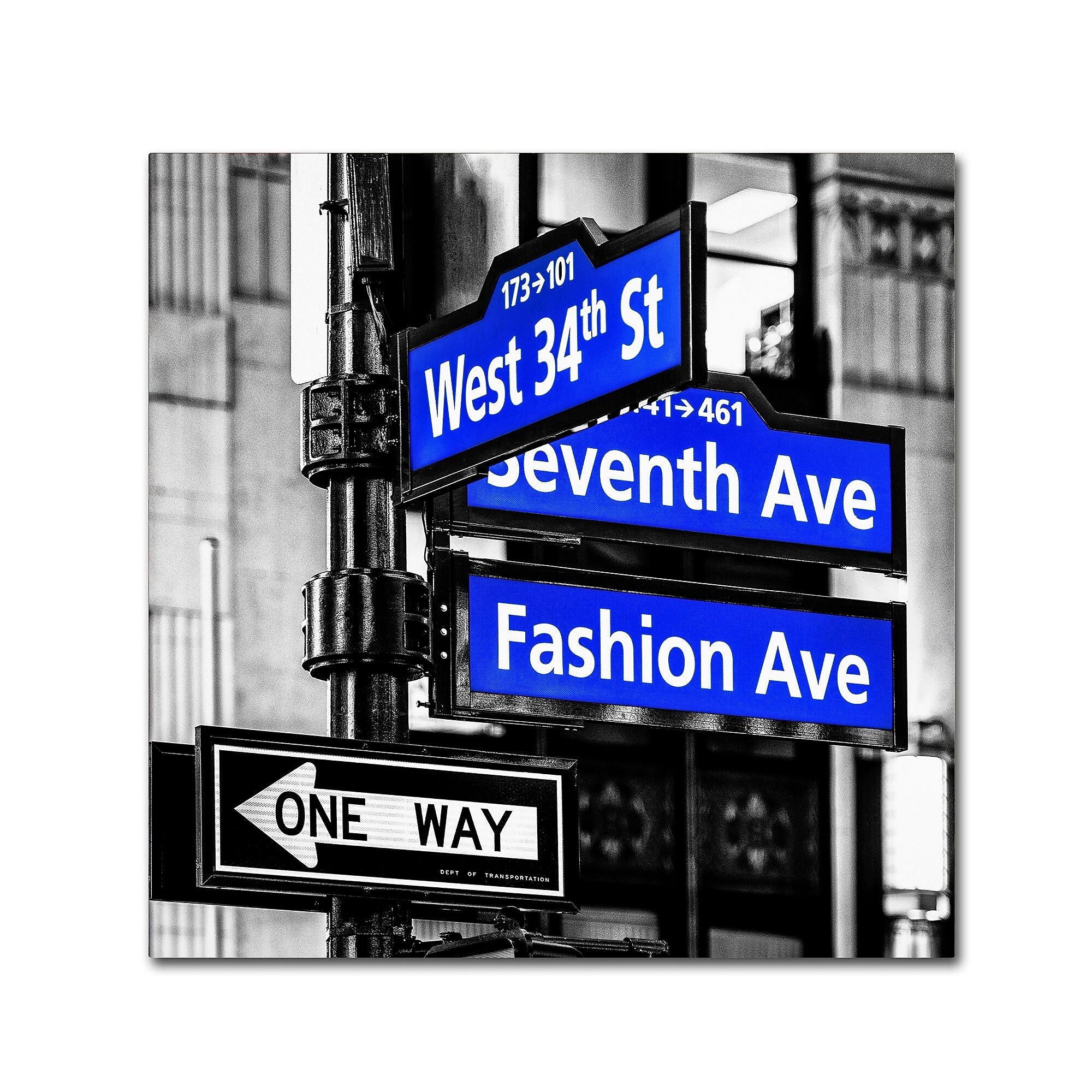 Trademark Fine Art Philippe Hugonnard 'NYC Signs' 12" x 19" Canvas Stretched (190836118601)