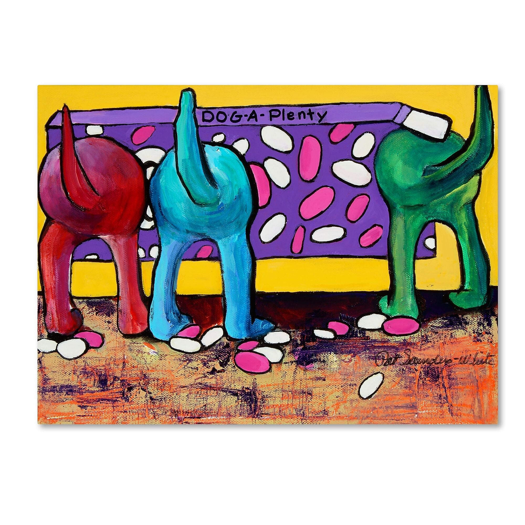 Trademark Fine Art Pat Saunders-White 'Dog-A-Plenty' 14" x 19" Canvas Stretched (190836059393)