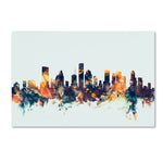 Trademark Fine Art Michael Tompsett 'Houston Texas Skyline Blue' 12" x 19" Canvas Stretched (190836083688)