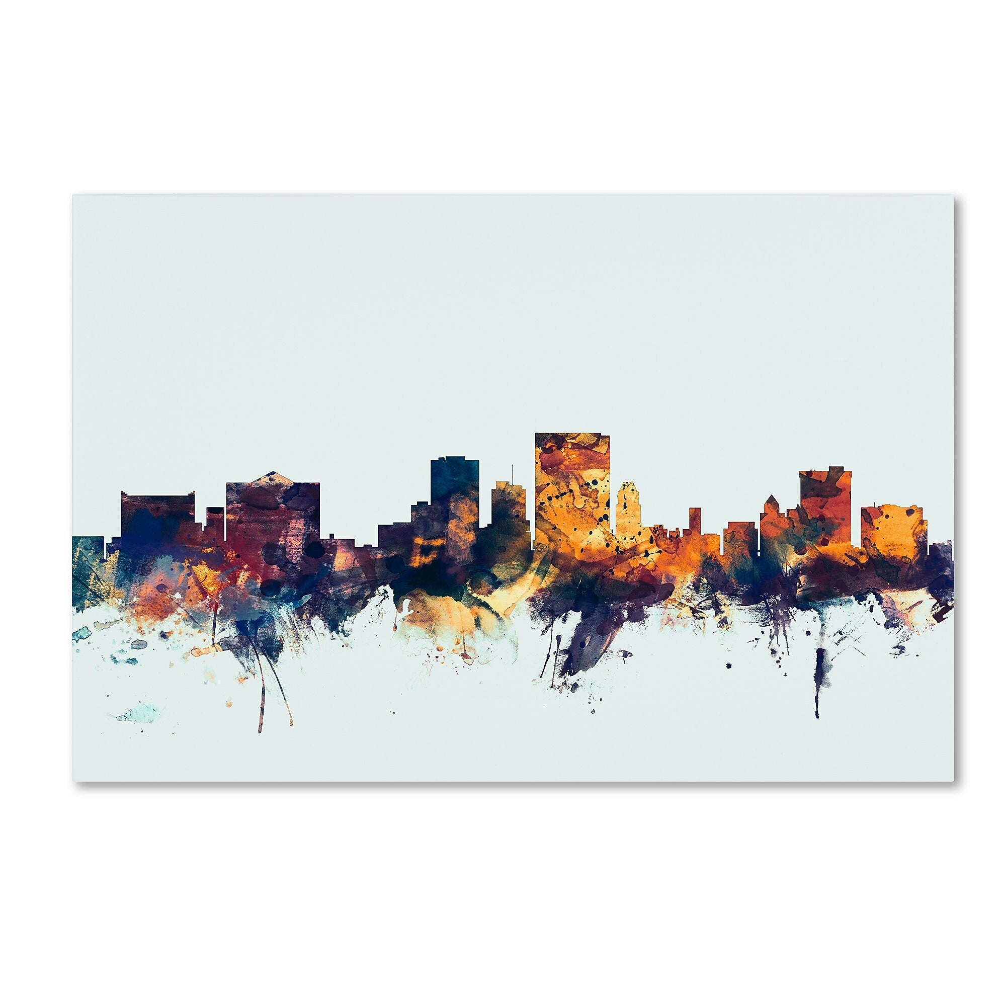 Trademark Fine Art Michael Tompsett 'El Paso Texas Skyline Blue' 12" x 19" Canvas Stretched (190836089727)