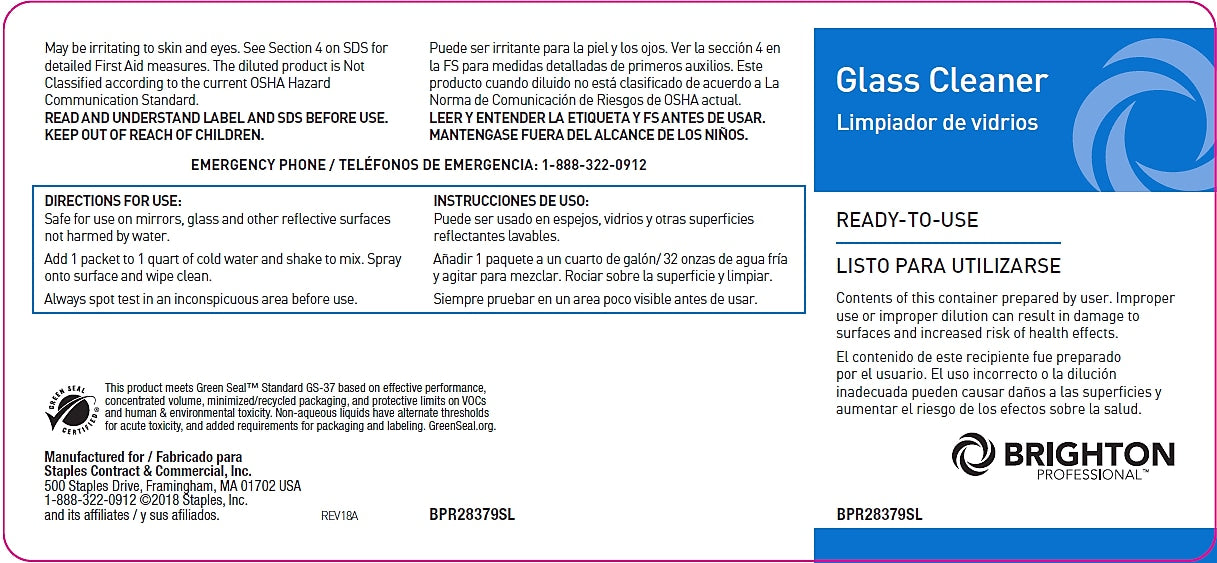 Brighton Professional™ Secondary Label For Dissolvable Portion Packets Glass Cleaner