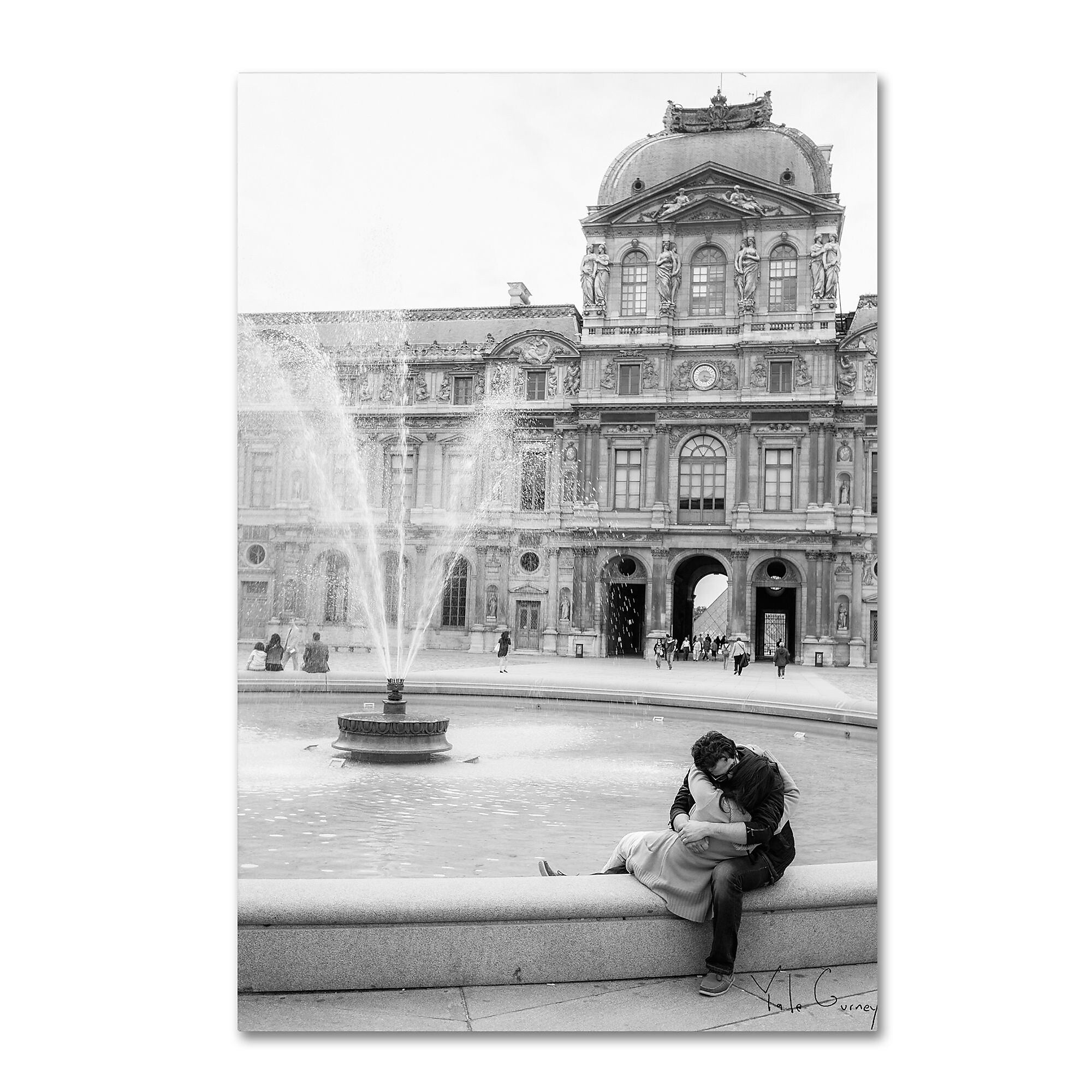 Trademark Fine Art Yale Gurney 'Paris Kiss' 12" x 19" Canvas Stretched (190836242092)