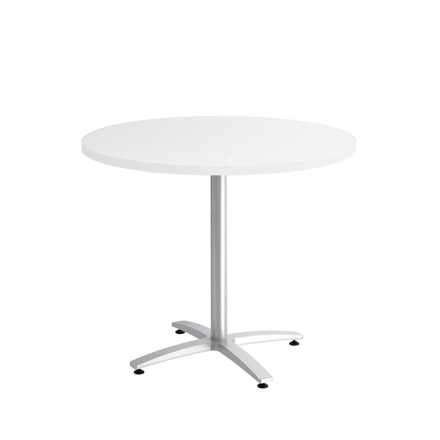 Union & Scale™  36" Round White Seated Height Table Silver Base