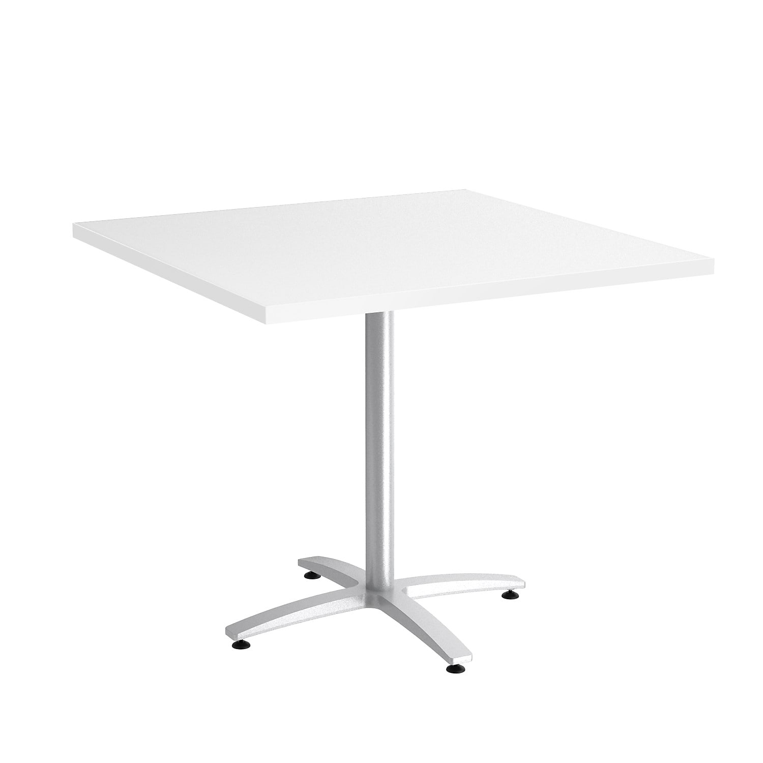 Union & Scale™  36" Square White Seated Height Table Silver Base