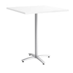 Union & Scale™ 36" Square White Bistro Height Table Silver Base