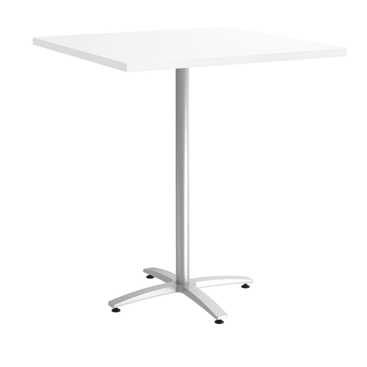 Union & Scale™ 36" Square White Bistro Height Table Silver Base
