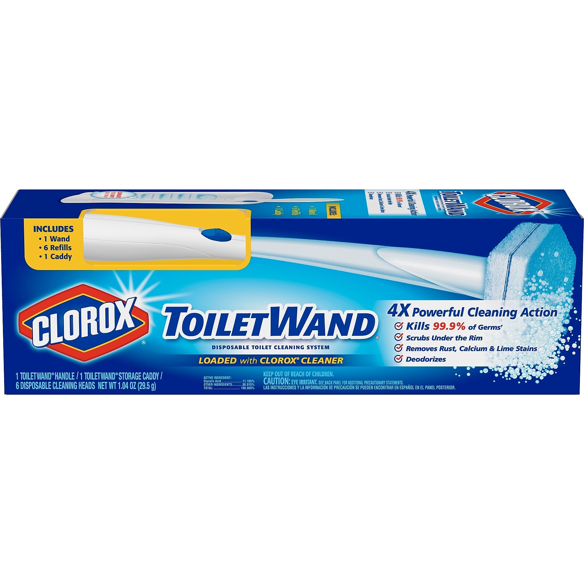 Toilet Wand Kit with Caddy & Refill Heads; 6 Kits Per Carton
