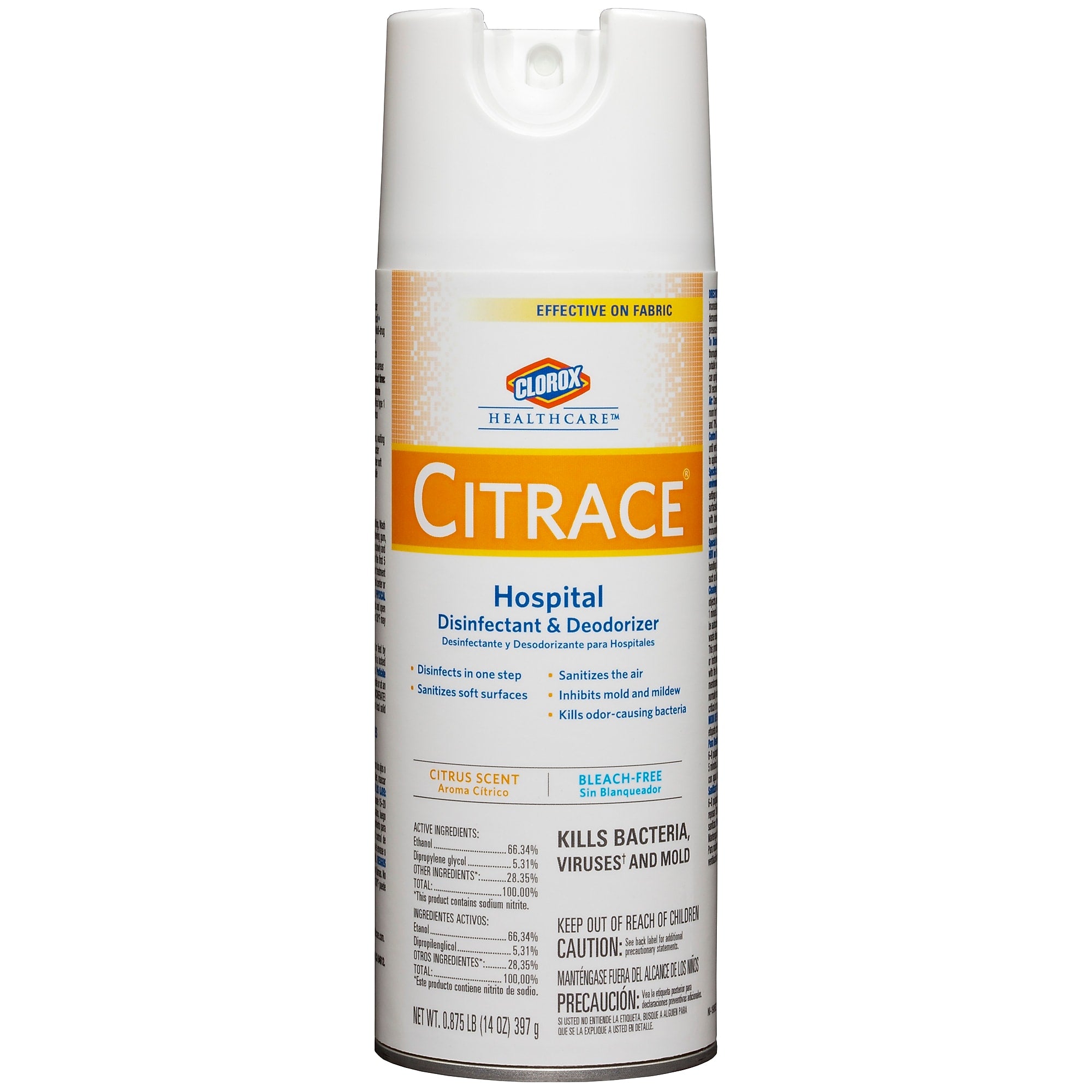 Clorox Healthcare Citrace Hospital Disinfectant & Deodorizer, Aerosol Spray, Citrus, 14 Ounces (CLO49100)