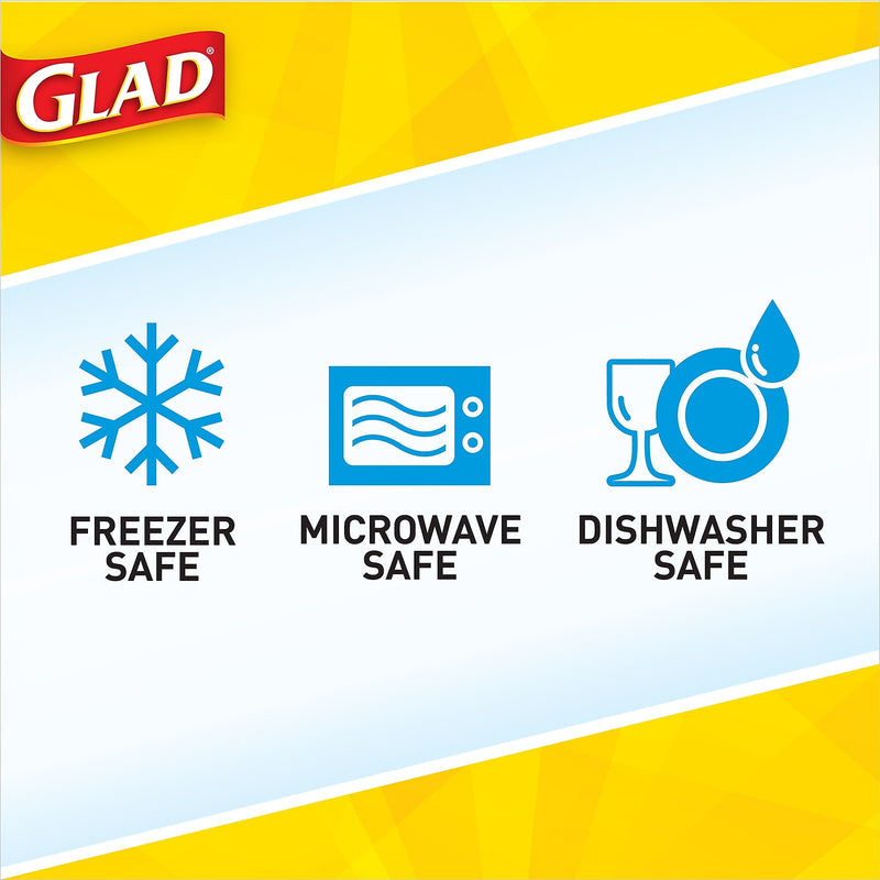Glad® Deep Dish Containers, 64 Oz., 3/Pack (70045)