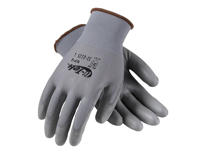 G-Tek 33-G125 Polyurethane Coated Nylon Gloves, Small, 13 Gauge, Gray, 12 Pairs (33-G125/S)
