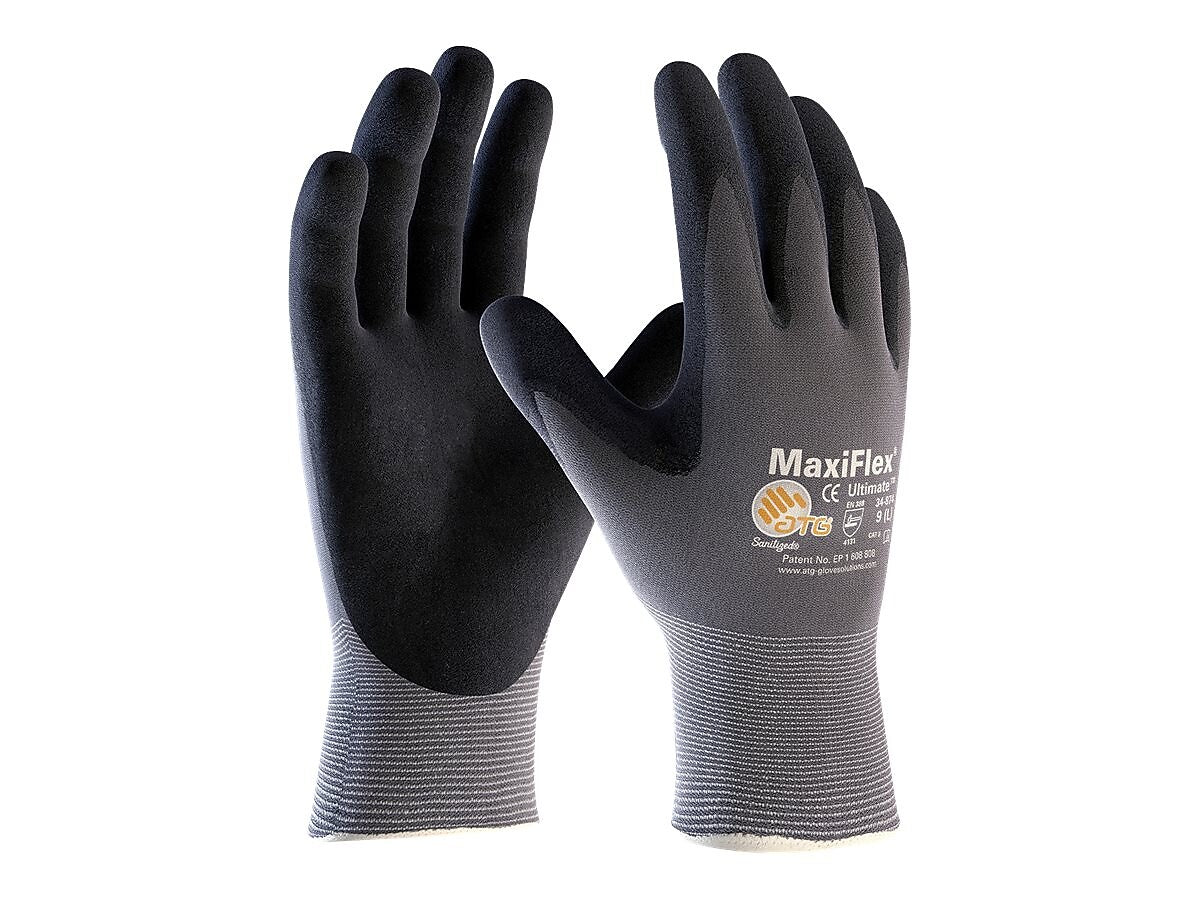 MaxiFlex Endurance Seamless Knit Nylon Glove, Nitrile Coated, Gray/Black, Small, 12 Pairs (34-844/S)