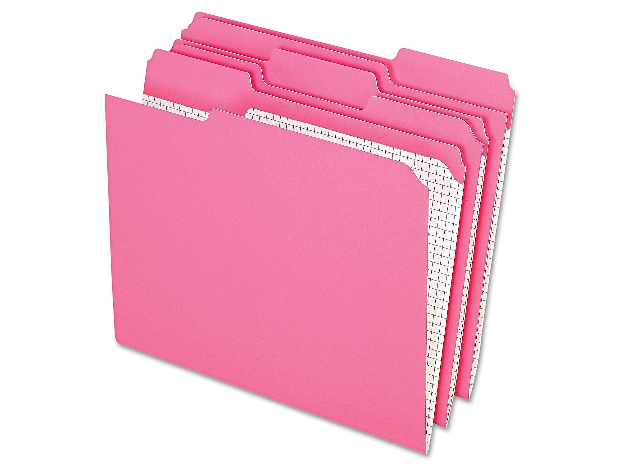 Pendaflex Double-Ply Reinforced Top Tab Colored File Folders, Letter Size, Pink, 100/Box (R15213PIN)